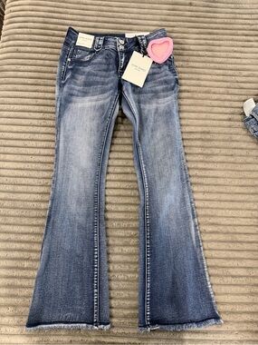 Medium Wash Flare Jeans - Blue